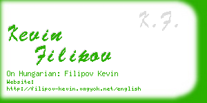 kevin filipov business card